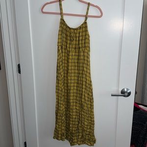 HOLLISTER PLAID YELLOW LONG DRESS